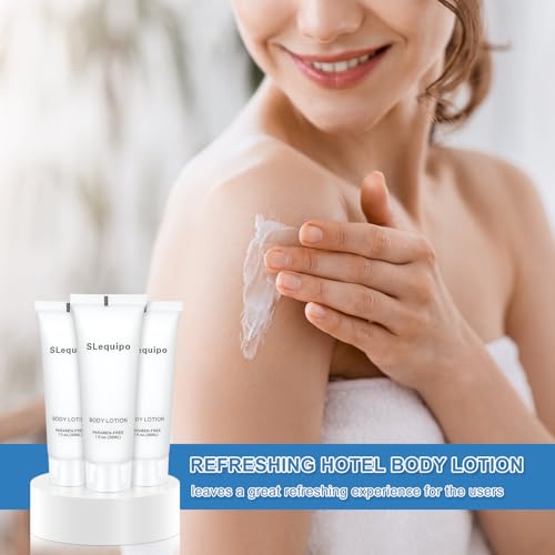 1 Fl Oz Travel Body Lotion Bulk Pack - 50 Mini Hotel Toiletries, Clear Container