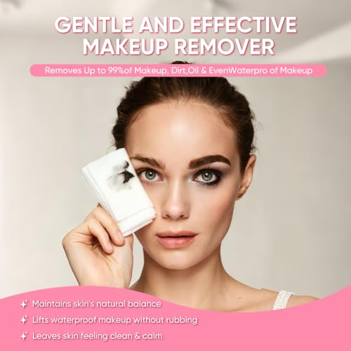 Makeup Remover Wipes 300 Count - Individually Wrapped & Hypoallergenic, Gentle & Effective