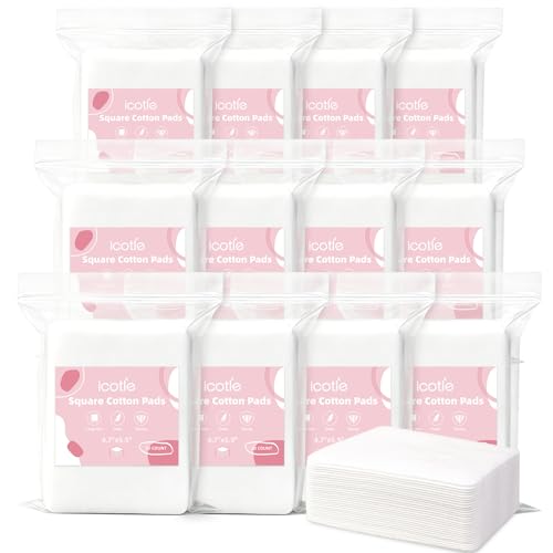 Extra Large Cotton Pads 360 Count - Soft & Absorbent Disposable Wipes 4.7 x 5.9 Inches - Dry & Wet Use