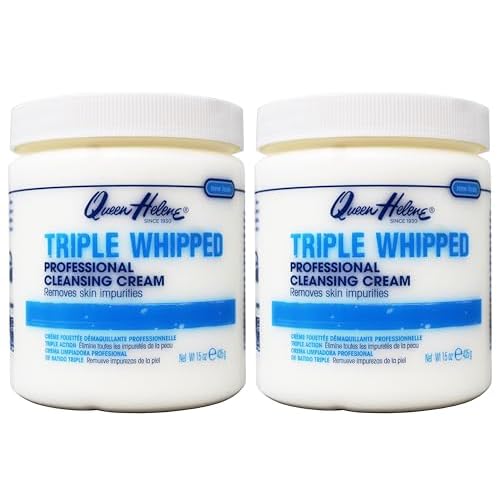 Queen Helene Triple Whipped Professional Cleansing Cream ? Rich Fluffy Texture Gently Removes Skin Impurities, Leaves Skin Soft, Smooth, and Refreshed ? 15 oz (Pack of 2)