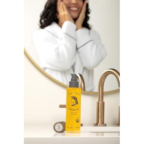 Organic Jojoba Oil ? 4 oz | Cold-Pressed & Natural Moisturizer for Face,Skin, Hair & Nails | Pure, Hexane Free Base Carrier Oil | Jojoba Oil Organic