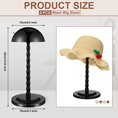 Reginary Black Wig Stand Set - 8 Pcs Display & Storage for Wigs, Hats & Cosplay Masks
