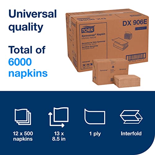 Refill for Tork Xpressnap Natural Dispenser Napkin N4 - 12 Packs of 500, 1-Ply