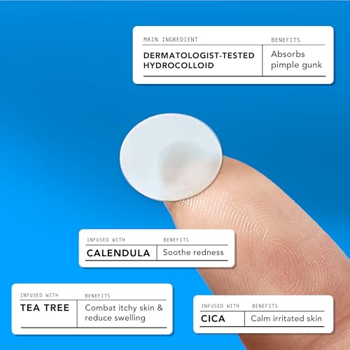 AVARELLE Pimple Patches Hydrocolloid Acne Patches, Acne Spot Treatment for Blemishes and Zit with Tea Tree Oil, Calendula Oil and Cica Oil for Face, Vegan, Cruelty Free Certied (40 CT + 80 CT)