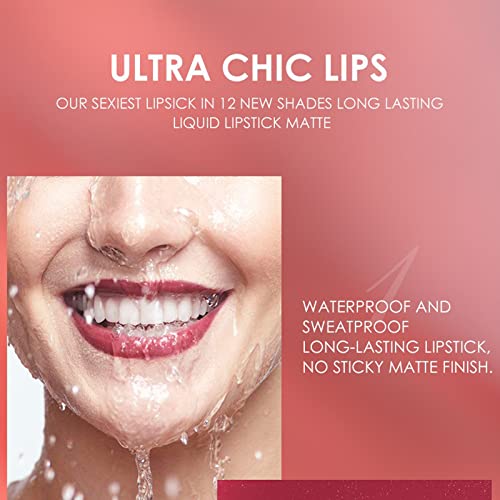 FantasyDay 12Pcs Long-Lasting Matte Nude Lip Gloss Lipstick Lip Plumping Makeup Gift Sets for Girls and Women, Waterproof Lipgloss Lip Stain Liquid Lipcolor - Highly Pigmented Color and Instant Shine