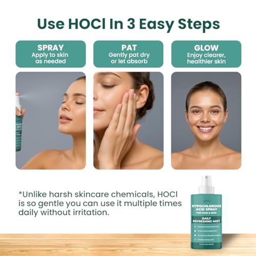 Hypochlorous Acid Face & Skin Spray - Gentle Acne & Skin Care Mist, Travel Size