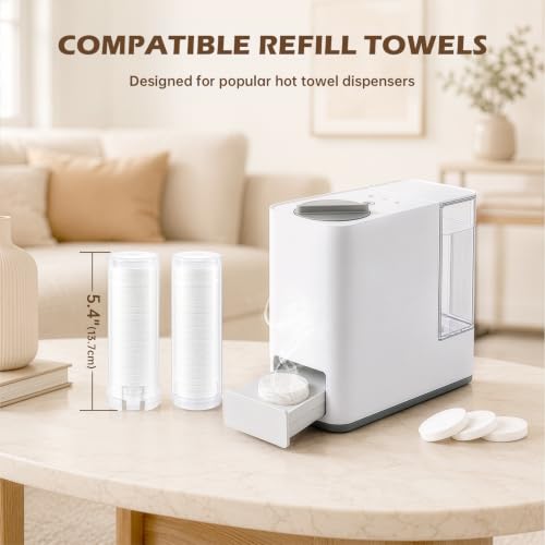 Off White Compressed Towels for Hot Towel Dispenser 60 Count - Soft Facial Cloths