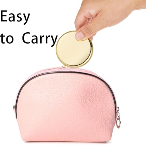 Mini Portable Makeup Mirror 1X/2X Magnification Gold 18 Pack