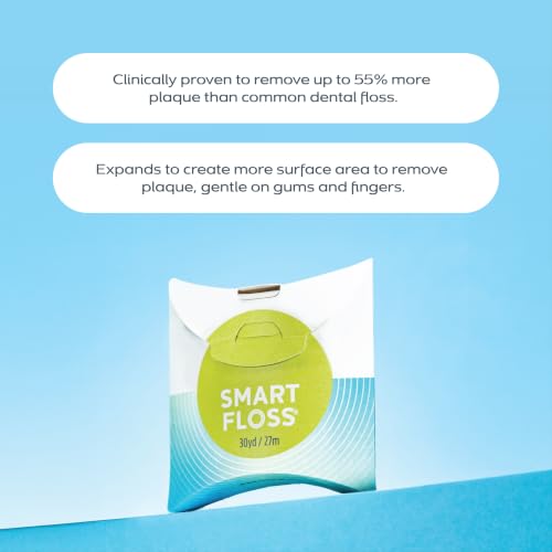DrTung's Smart Floss Cardamom 90 Foot Expanding Natural Waxed Dental Floss Pack of 4