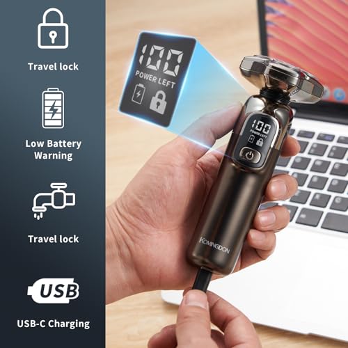 Electric Razor for Men, Shavers for Men Face,Rechargeable Mens Electric Shaver,Waterproof Wet Dry Cordless Razor,with Nose Hair Trimmer, Sideburns Trimmer