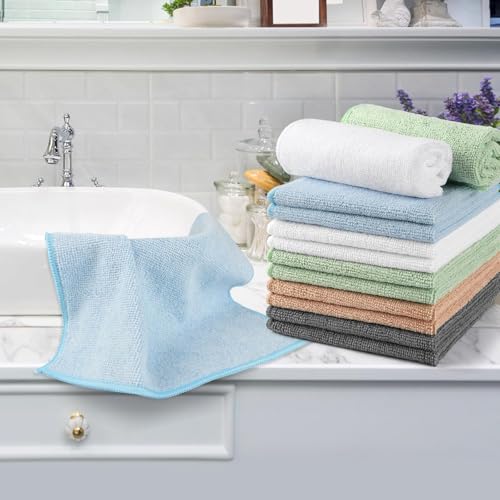 Multicolor Microfiber Washcloths Bulk 100 Pack 12x12 Inches Face Towels