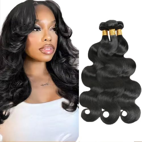 Brazilian Human Hair Bundles 14 Inch Body Wave Natural Black 3 Pack 150g