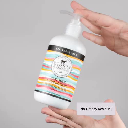 Dionis Goat Milk Skincare Sea Treasures Scented Lotion (8.5oz) and Hand & Body Bar Soap (6oz) Bundle - Made in USA - Cruelty Free and Paraben Free Formula