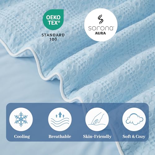 Sky Blue King Waffle Cooling Comforter for Hot Sleepers - Amélie Home