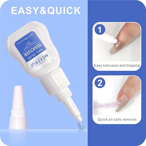 Nail Glue & Remover Kit - Long-Lasting Gel, Quick Removal, 1 Fl Oz - Professional Bundle
