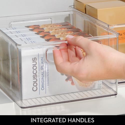 iDesign Stackable Storage Bin with Handles - Clear Set of 4