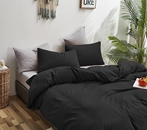 Black Queen Comforter Set - Fluffy Bedding 3 Pieces, Lightweight & Breathable