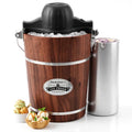 Elite Gourmet Walnut 6 Qt Old Fashioned Ice Cream Maker - Classic Design