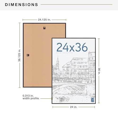 24x36 Inch Poster Frame Set - Black Gallery Wall Frames, 6-Pack