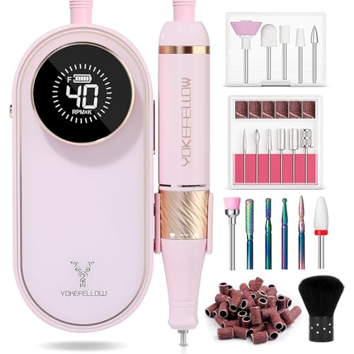 Pink Nail Drill Machine - 40000 RPM Electric Nail File for Acrylic & Gel Nails, Professional Manicure & Pedicure Tool