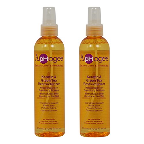 Aphogee Keratin & Green Tea Restructurizer 8 oz Pack of 2 for Hair Strengthening