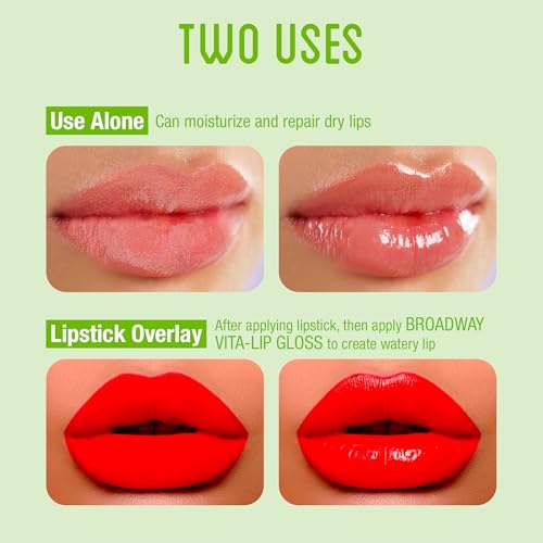 Ruby Kisses Broadway Vita-Lip Clear Lip Gloss (Mint Oil 12 Pack), Ultra-Hydrating & Soothing Formula with Vitamin Oils, High-Shine Non-Sticky Finish, Nourishing Glossy Lip Balm With Cooling Effect