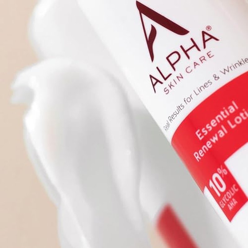Alpha Skin Care Essential Renewal Lotion, 10% Glycolic AHA, Anti-Aging Formula, Reduces Lines & Wrinkles, Alpha Hydroxy Acid Exfoliates for Smoother Skin, Normal to Dry Skin, 4 Oz, Pack of 2