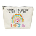 Happy 50th Birthday Gifts for Women Her Cosmetic Bags, 50th Birthday Decorations Makeup Bag, Best 1976 Anniversary 50 Year Old Gift Ideas for Wife, Mom (1976)