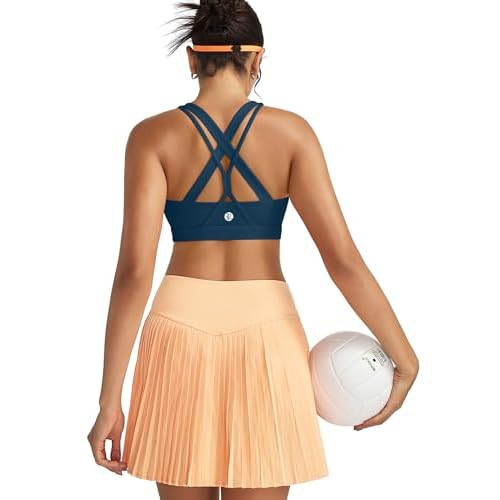 RUNNING GIRL Sports Bras for Women,Seamless Strappy Sports Bra High Support Crisscross Back with Removable Pads