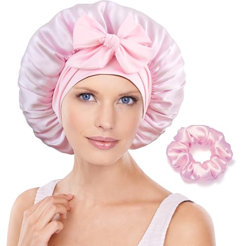 Mulberry Silk Sleep Bonnet Set D - Women’s Luxury Hair Protection