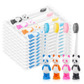 Disposable Kids Toothbrush Set with Suction Cups - 40 Pack, Animal Design, Travel Friendly