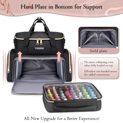 YOREPEK Extra Large Nail Polish Organizer Case - Black, 96 Bottles