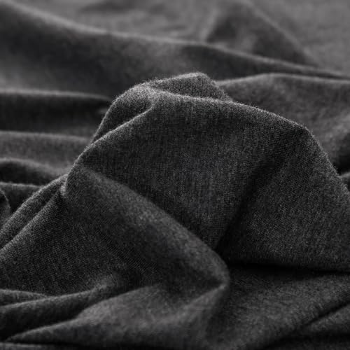 PURE ERA Heather Charcoal Grey Jersey Knit Duvet Cover Set Queen (No Comforter)