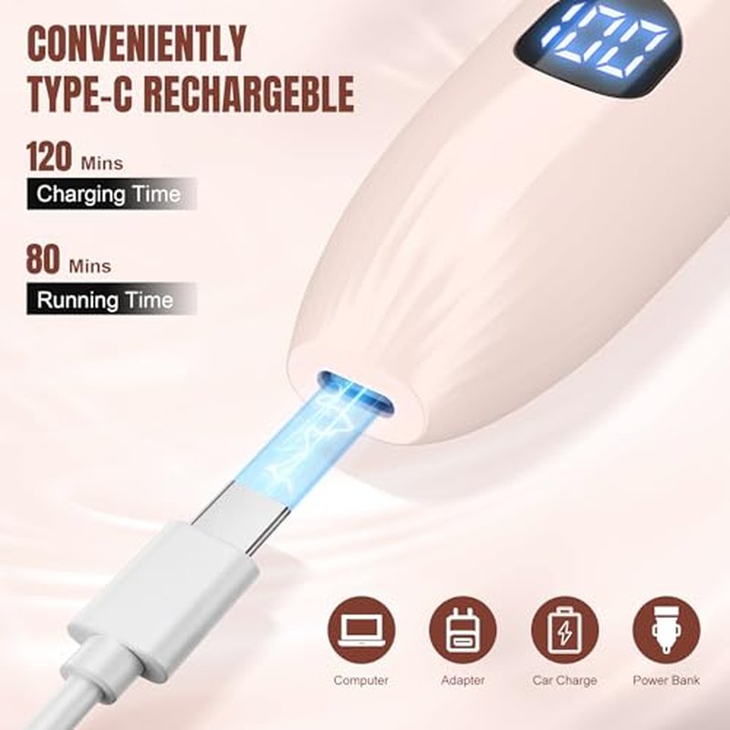 Karrte 2-in-1 Women Electric Shaver Dual Head Bikini Trimmer, Razors for Shaving Pubic Hair, Wet and Dry Cordless Painless Hair Removal for Private Area Pink