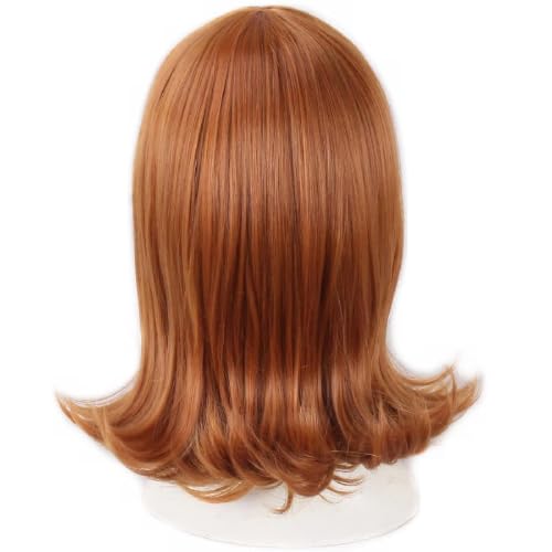 FWHWJ Cosplay Wigs for Women Retro 50s-70s Light Copper Flip Bob Party Costume