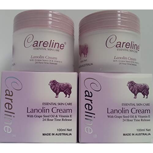 2 x Careline Lanolin Cream with Grape Seed Oil & Vitamin E 100ml
