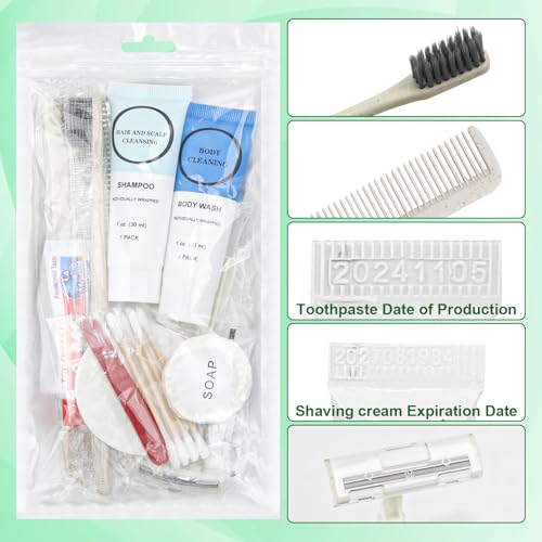 Toiletry Kits Homeless Personal Hygiene Care Package Kits Supplies In Bulk, Disposable Travel Size Essential Women Men Toiletries Set for Hotel, Charity, Camping, Travel (20 Pack)