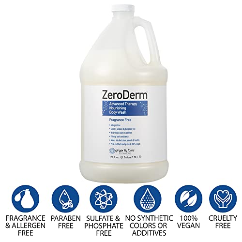 Ginger Lily Farms ZeroDerm Body Wash 128oz Fragrance Free – Advanced Therapy
