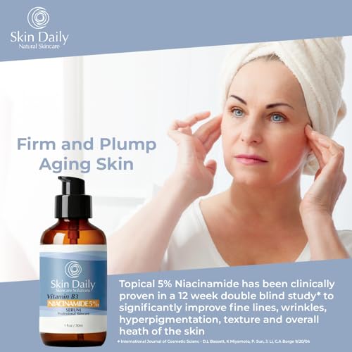 SkinDaily Niacinamide Serum for Face 1oz - Vitamin B3 Pore Minimizer, 5%