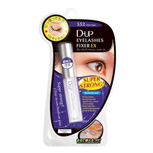 D-UP Waterproof Eyelash Glue for Sensitive Eyes, Clear, Medical Grade, Korea
