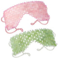 LazyGa 2Pcs Natural Jade & Rose Quartz Eye Mask Set - Relaxing Cooling & Warming Therapy