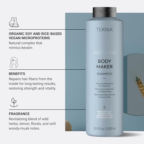 LAKMÉ Teknia Body Maker Volume Shampoo 33.9 Fl Oz for Fine Hair - Hair Volumizing