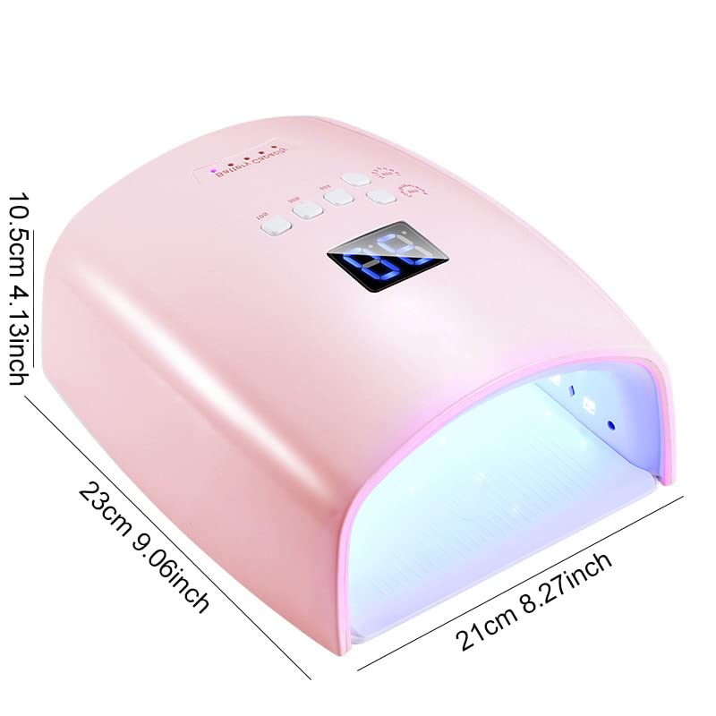Pink Cordless UV LED Nail Lamp - Rechargeable Manicure Dryer with Smart Sensor