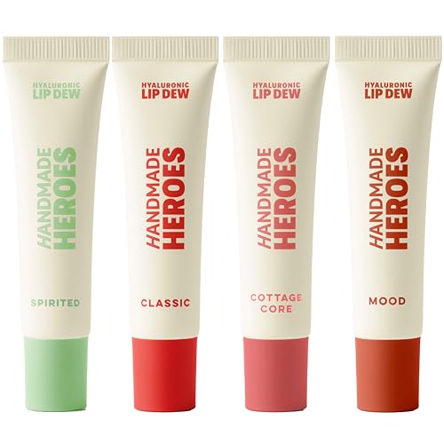 Vegan Tinted Lip Gloss Set with Hyaluronic Acid - Hydrating Lip Care, 4 Shades