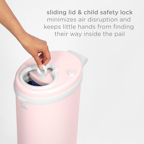 Ubbi Stainless Steel Diaper Pail - No Special Bags, Odor Locking - Blush Pink