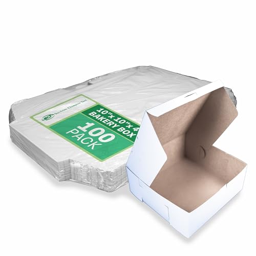 Southern Champion Tray 0973 White Non-Window Bakery Box 10x10x4 - Case of 100