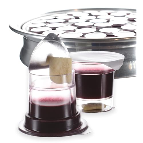 Simply Communion 200 Pre-Filled Communion Cups with Grape Juice & Bread - Tray & Seatback Pew Compatible - Easy Open, Ready-to-Serve, Made in USA