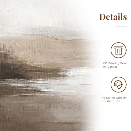 Neutral Abstract Landscape Wall Art Set - 3 Panels 16x24 Inches Framed