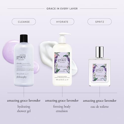 Lavender Eau de Toilette - Amazing Grace by Philosophy, Women's Perfume with Berries & Musk, Long-Lasting Fragrance