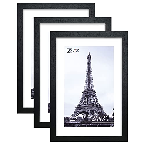 Black 20x30 Poster Frames Set of 3 - Solid Wood Wall Decor